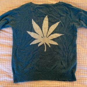 360 Cashmere Hemp /Cannabis Teal Sweater
